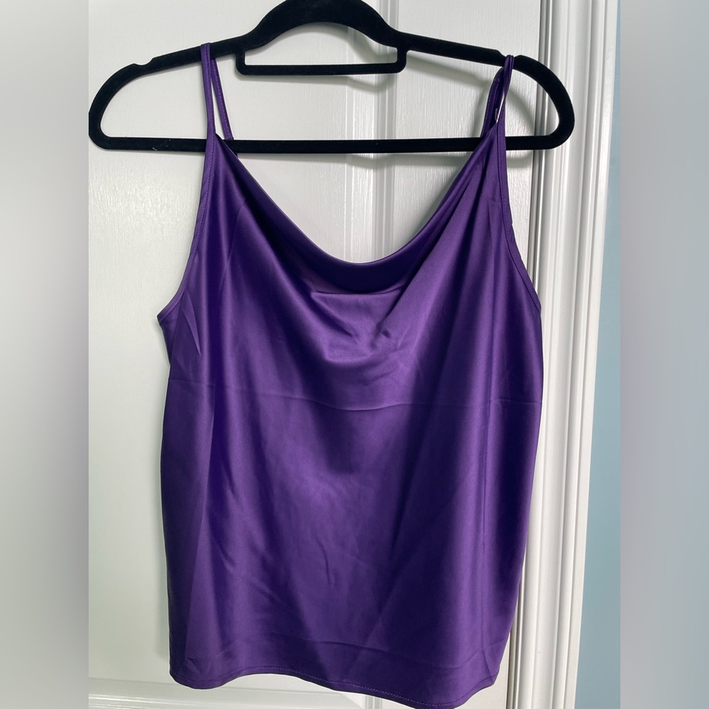 Purple satin tank